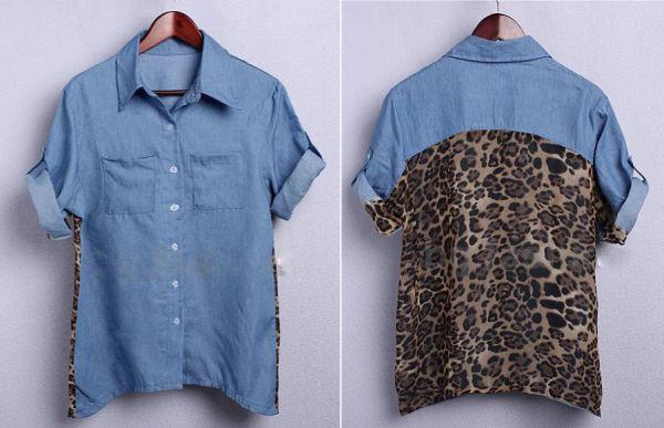 Blusa Leopard Denim